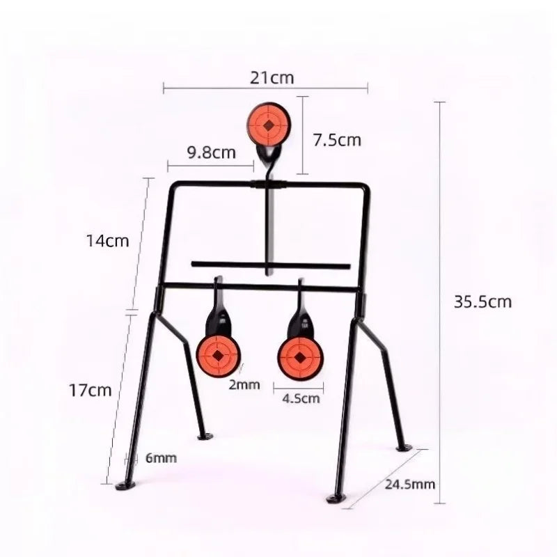 ZLang Self-Resetting Rotating Metal Target Stand 3 Shooting Training Iron Targets for Airsoft, Air Rifle, Air Pistol Training