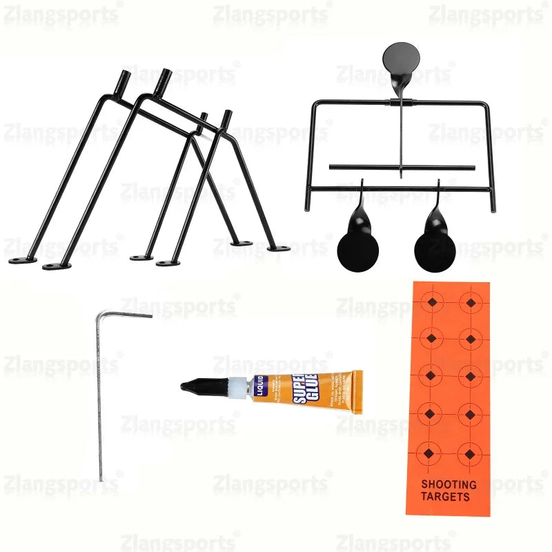ZLang Self-Resetting Rotating Metal Target Stand 3 Shooting Training Iron Targets for Airsoft, Air Rifle, Air Pistol Training
